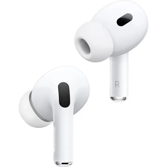 Wireless AirPods Pro 2 earbuds by DawineStore with charging case, shown from a side angle on a white background.