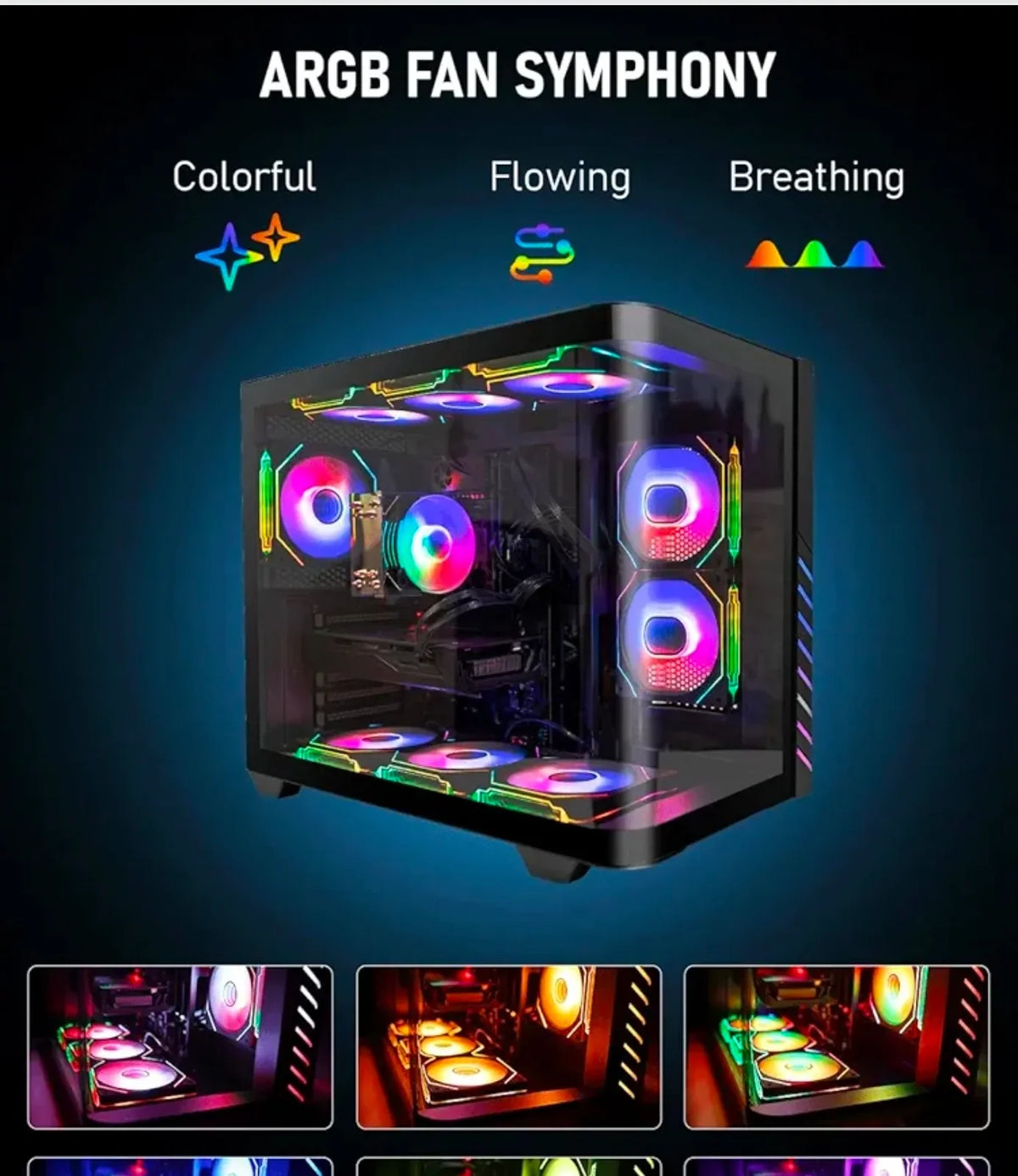 i7-11700F,GTX 1080 Ti 11GB ARGB Gaming Desktop, 32G RAM,1T SSD,WiFi6,BT5.4