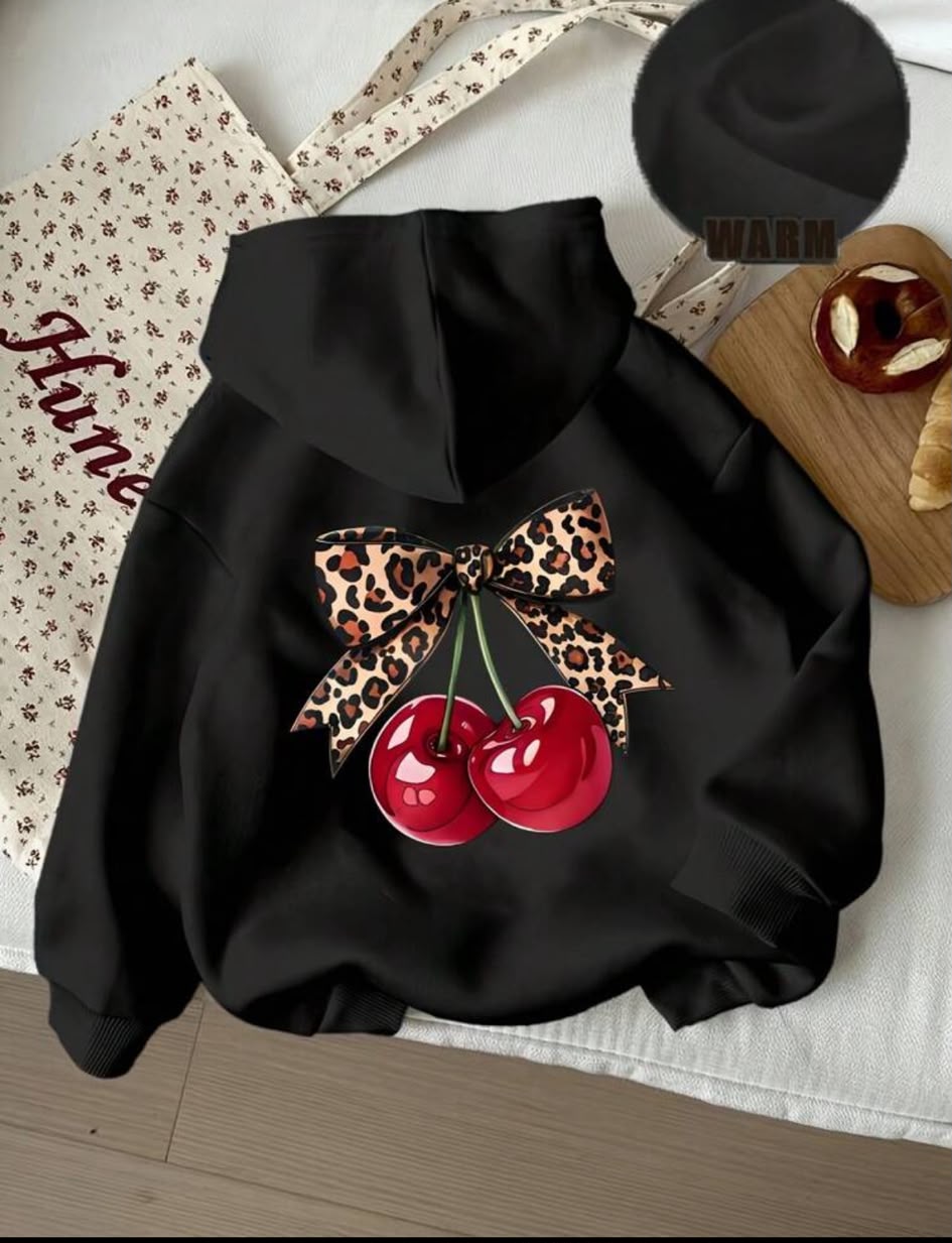 Women's Cherry Print Hoodie