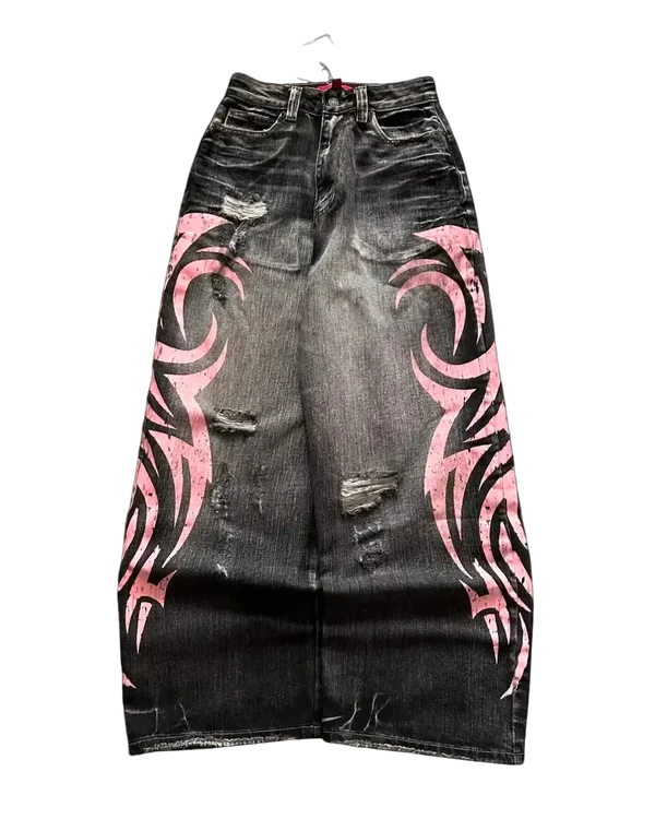 Pink Tribal Jeans