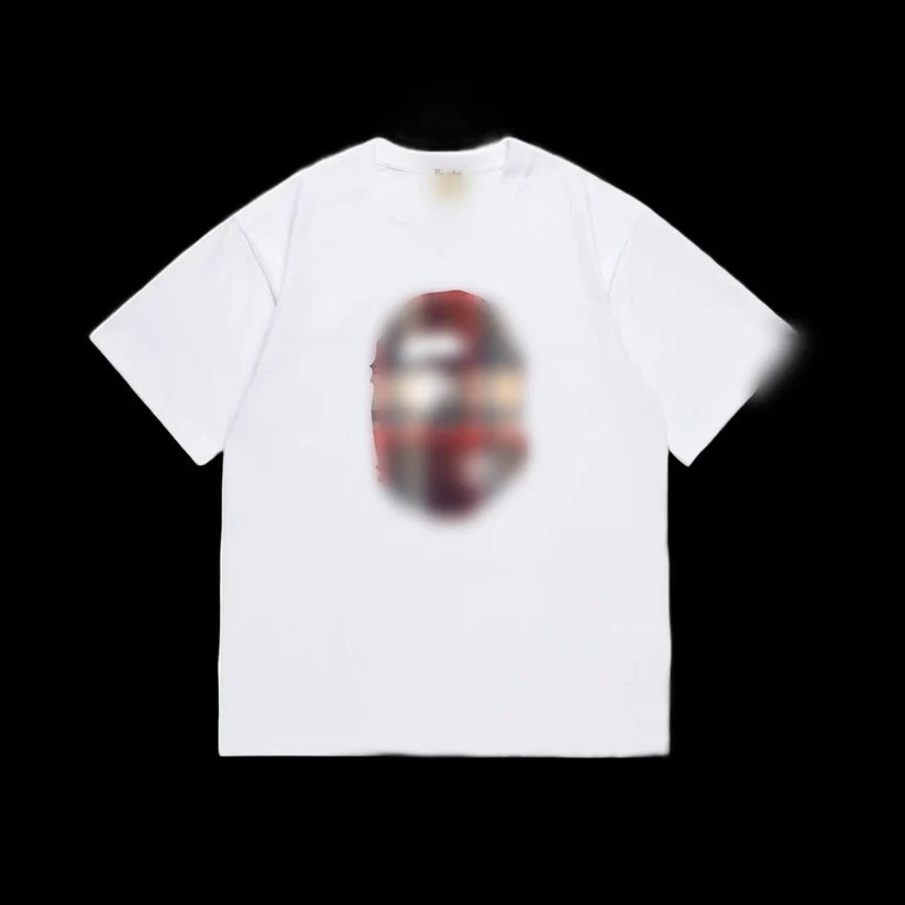 B4PE Plaid Ape Head Tee